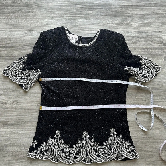 Laurence Cazar party top silk stunning night elegant classy look Sz L - Picture 5 of 7